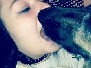 Girl Kissing Dog 3